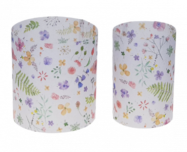 Pergament-Windlicht, Tischlicht mit bunten Blumen - 1