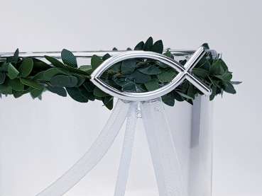 Glaswindlicht mit Buchs und einem Fisch - 4
