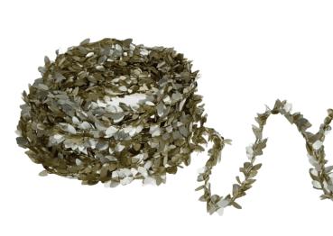 Tischgirlande - 1,00 m silberfarbene Buchsgirlande in Metallic-Look - 1