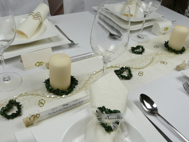 Gastgeschenke, Glasröhrchen, Reagenzglas, Mustertisch, Ringe