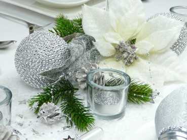 Weihnachtsdeko - geeister, creme-weißer Weihnachtsstern 2