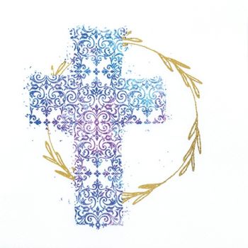 Serviette mit blauem Kreuz cross blue