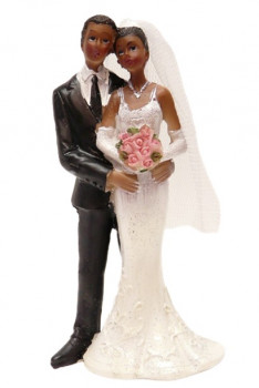 Tortenfigur, Hochzeitsfigur Hochzeitspärchen dunkelhäutig 1