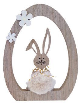 Aufsteller zu Ostern - ein Hase aus Holz im Ei - 1