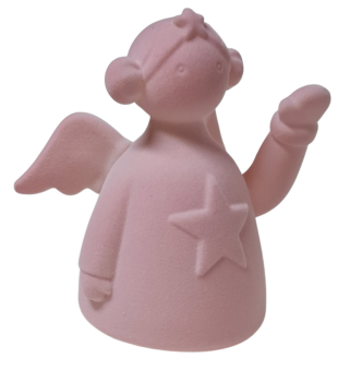 Preview: Winkender Weihnachtsmann Wichtel Rosa – Weihnachtsdeko Figur 1