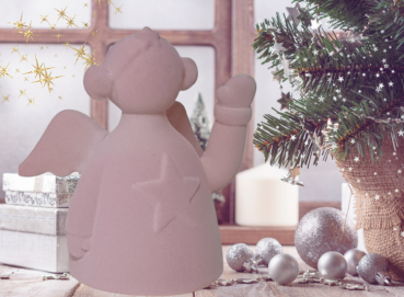 Preview: Winkender Weihnachtsmann Wichtel Rosa – Weihnachtsdeko Figur 1