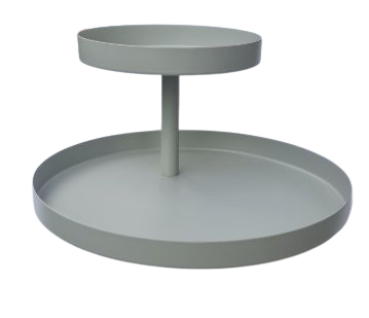 Preview: Zweistufige Etagere aus schwarzem Metall im modernen Design - 2