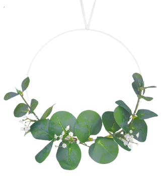 Blumenring, Blumenhänger mit Eukalyptus und Schleierkraut - 1