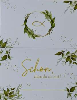 Tischkarte "Schön, dass du da bist" für eine christliche Feier - 3