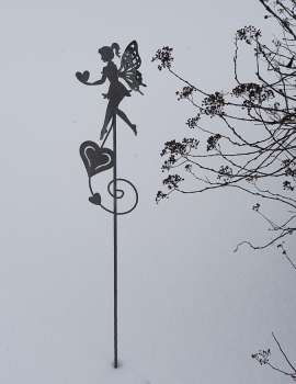 Gartenstecker Fee Aus Keramik – Handgearbeitete Elfe Für Den Garten | Ca. 20 Cm