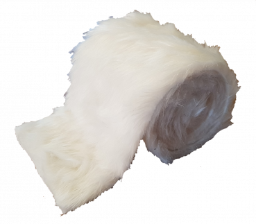 Kunstfell-Band, Tischläufer, 12 cm breit in Weiß - 5