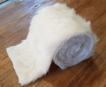 Kunstfell-Band, Tischläufer, 12 cm breit in Weiß - 1