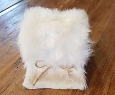 Kunstfell-Band, Tischläufer, 12 cm breit in Weiß - 3