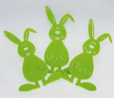 Osterdeko - Hase aus Filz in Grün - 7