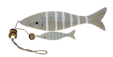 Fischhänger mit 2 Fischen und einer Kordel - 1