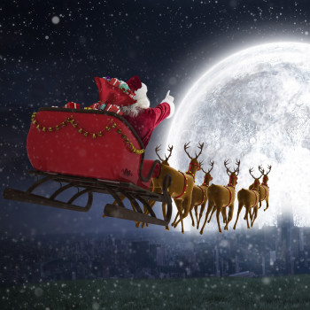 Weihnachtsservietten "Flying Santa"