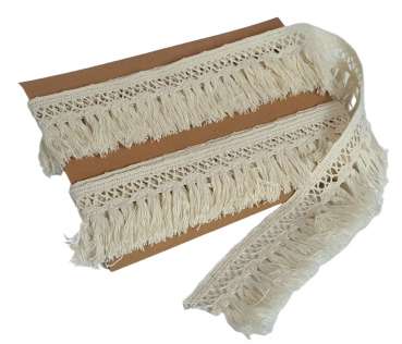 Baumwoll-Fransen Band im Bohostyle, 6 cm breit - 5