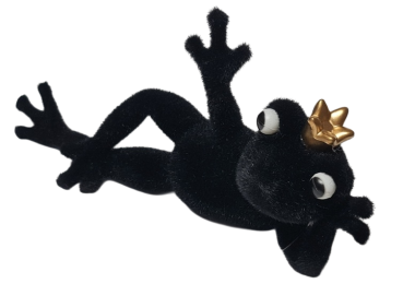 Preview: Dekofrosch Froschkönig dekorativ auf einem Regal im Wohnzimmer platziert
