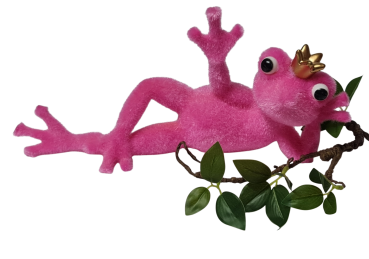 Preview: Moderner Deko Sitzhase schwarz mit langen Fasern auf Regal platziert