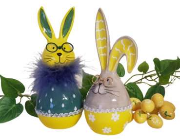 Keramik-Hase "Paulchen" 16,5 cm zur Osterzeit - 3