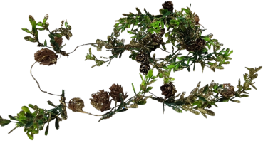 Girlande mit Buchs und Zapfen