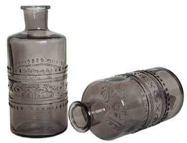 Vase mit Ornamenten 14,5 cm, rauchschwarz - 2