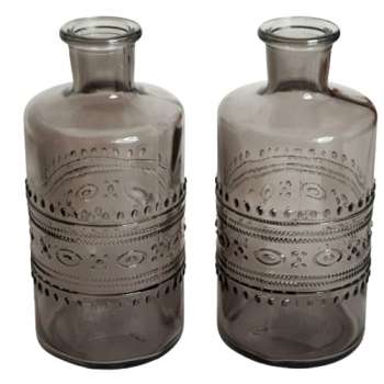 Vase mit Ornamenten 14,5 cm, rauchschwarz - 3