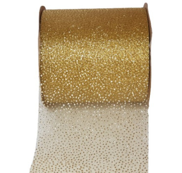 Band "Glittering", gold - Tischband 10 cm