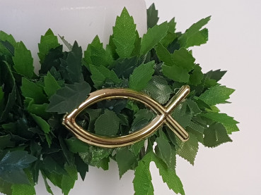 Tropfschutz, Tropffänger aus Rosenblättern mit 3 goldfarbenen Fischen - 3