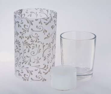 Pergament-Tischlicht mit goldfarbenen Ornamenten - 4