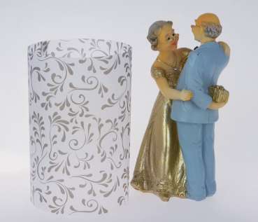 Pergament-Tischlicht mit goldfarbenen Ornamenten - 3