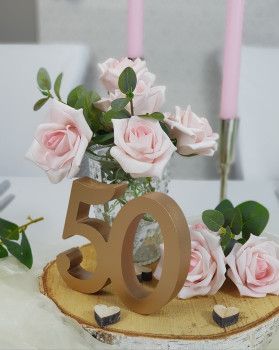 Großer Aufsteller goldfarbene 50, 16 cm