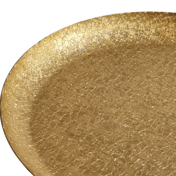Teller rund 25 cm in Gold mit Struktur - 2