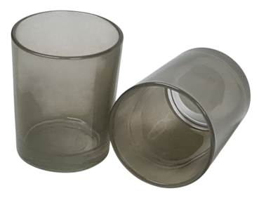 Windlichtglas, grau, Höhe 6,5 cm - 1