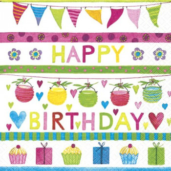 Tischdeko Geburtstag - Servietten Happy-Birthday 2