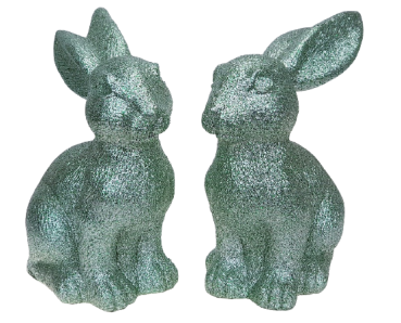 Großer Glitzer-Hase in Grün, Osterdeko - 1