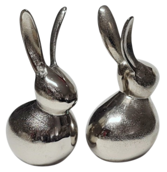 Preview: Minimalistische Hasenfigur aus Metall für moderne Osterdekoration