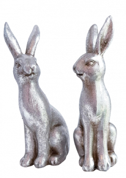 Hase in Silber, 22 cm