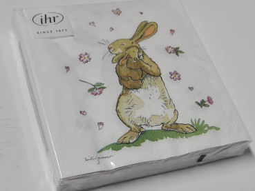 Servietten "Forever together" mit zwei Hasen zu Ostern - 2