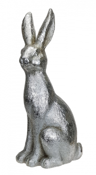 XXL Hase in Silber, 42 cm