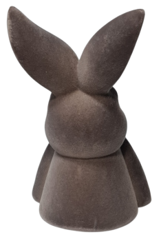 Preview: Detailansicht der beflockten Hasenfigur mit feiner Struktur