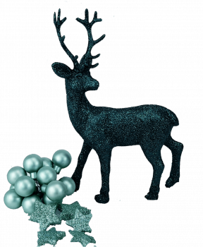 Hirsch in Glitzeroptik in einer tollen Farbe: Smaragdgrün, 30 cm hoch - 5