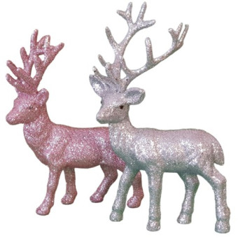 Hirsch in Glitzeroptik in drei Farben und zwei Größen - 1