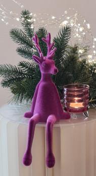 Preview: Windlicht mit Glasfüßen in der Farbe Malve Preview: Windlicht mit Glasfüßen in der Farbe Malve