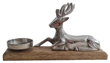 Kerzenständer Hirsch liegend 28 cm - 3
