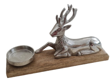 Kerzenständer Hirsch liegend 28 cm - 1