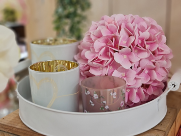 Hortensien-Kugel aus Seide, rosa, 20 cm - 6