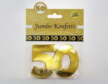 Jumbo Konfetti 50, goldfarben, Streudeko - 1