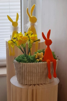 3D-Hasenhänger aus Papier  in vielen Farben als Osterdeko, 16 cm - 3