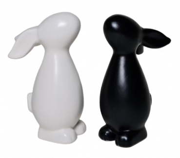 kleiner Hase für Ihre Osterdeko in Weiß oder Schwarz - 3